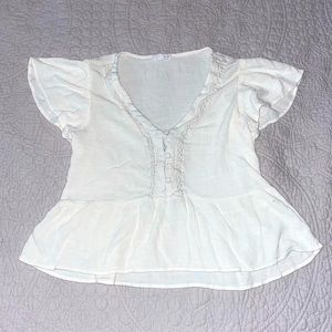 Off White Peplum Blouse